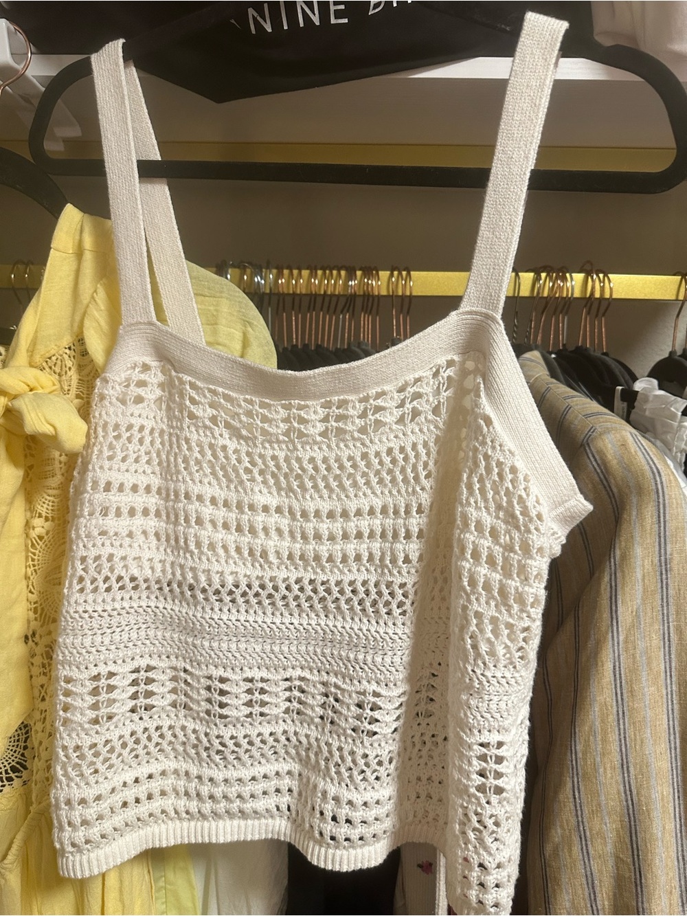 ABERCROMBIE&FITCH Cream Crochet Knit Top 🍦